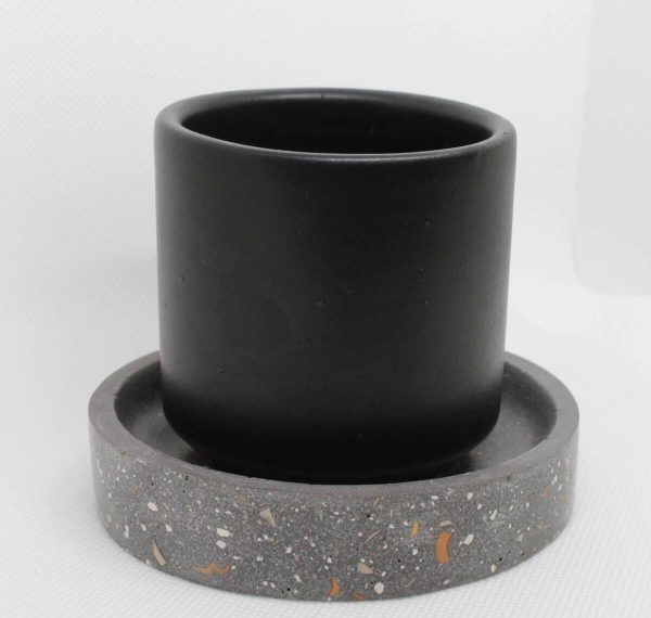 Cup & Terrazzo Saucer – Black