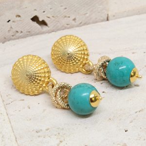 Sea Urchin & Turquoise Earrings