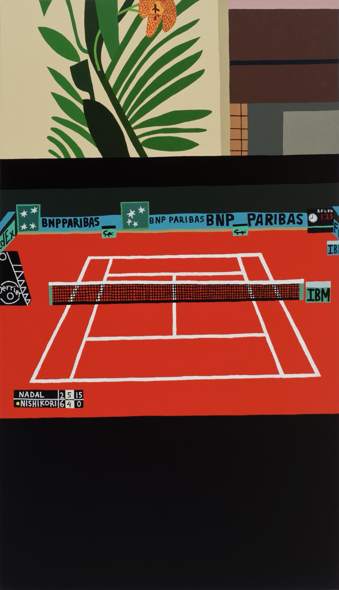 Jonas Wood, French Open 7, 2015Oil and acrylic on canvas 167.6 x 91.4 cm