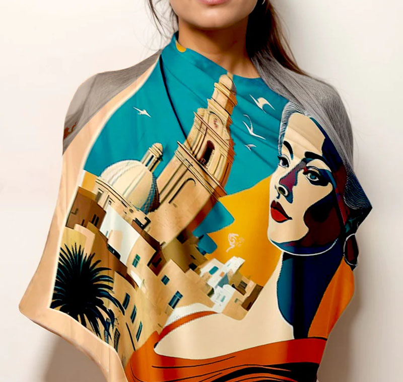Lady of the Palace Silk Scarf - Donia - Image 2