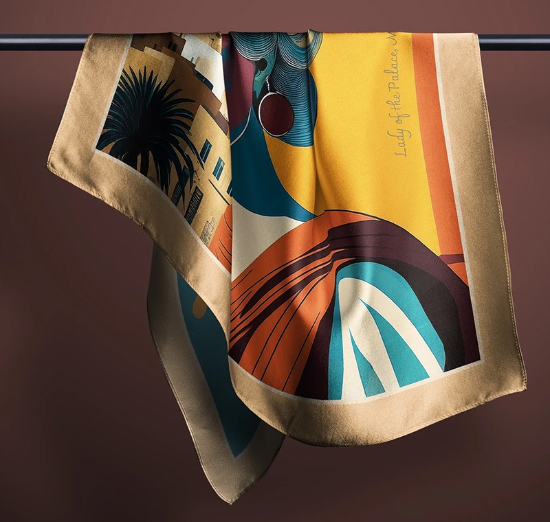 Lady of the Palace Silk Scarf - Donia - Image 3