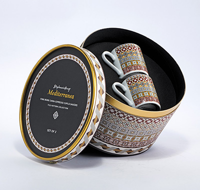 Mediterranea Porcelain Espresso cup & saucer Set of 2 - Image 2