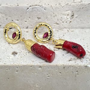 Upcycled Coral Earrings