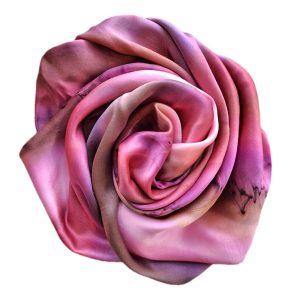 Hand-painted 100% Silk Satin Scarf - Pinks