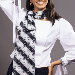 Chiffon Scarf Striped Logo